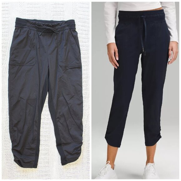 Lululemon Dance Studio Mid-Rise Cropped Pant Black Size 8 Cinchable hem drawcord - Picture 1 of 12